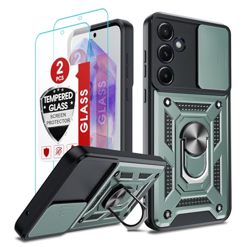 LeYi Hülle für Samsung Galaxy A55 5G Slide Kamera Schutz Handyhülle & 2 Hartglas Handyfolie, Metallständer Kamera Abdeckung Schutzhülle Robust Fallschutz Case Halterung Handy Hüllen A 55 Cover Grün LeYi Hülle für Samsung Galaxy A55 5G Slide Kamera Schutz Handyhülle & 2 Hartglas Handyfolie, Metallständer Kamera Abdeckung Schutzhülle Robust Fallschutz Case Halterung Handy Hüllen A 55 Cover Grün von LeYi