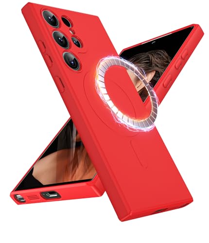 LeYi Hülle für Samsung Galaxy S23 Ultra Handyhülle Kompatibel mit MagSafe, Magnetische Slim Weiches Silikon TPU Kameraschutz Schutzhülle Kratzfest Mikrofaserfutter Case für S 23 Ultra 5G Rot LeYi Hülle für Samsung Galaxy S23 Ultra Handyhülle Kompatibel mit MagSafe, Magnetische Slim Weiches Silikon TPU Kameraschutz Schutzhülle Kratzfest Mikrofaserfutter Case für S 23 Ultra 5G Rot von LeYi