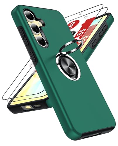 LeYi Hülle für Samsung Galaxy S24 FE Handyhülle mit 2*Schutzfolie, TPU+PC Militärschutz Hybrid Schutzhülle mit 360 Grad Drehbar Metall Ring Halter Ständer Stoßfest Case Cover Grün LeYi Hülle für Samsung Galaxy S24 FE Handyhülle mit 2*Schutzfolie, TPU+PC Militärschutz Hybrid Schutzhülle mit 360 Grad Drehbar Metall Ring Halter Ständer Stoßfest Case Cover Grün von LeYi