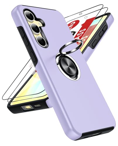 LeYi Hülle für Samsung Galaxy S24 FE Handyhülle mit 2*Schutzfolie, TPU+PC Militärschutz Hybrid Schutzhülle mit 360 Grad Drehbar Metall Ring Halter Ständer Stoßfest Case Cover Lila LeYi Hülle für Samsung Galaxy S24 FE Handyhülle mit 2*Schutzfolie, TPU+PC Militärschutz Hybrid Schutzhülle mit 360 Grad Drehbar Metall Ring Halter Ständer Stoßfest Case Cover Lila von LeYi