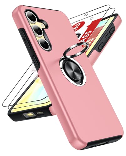 LeYi Hülle für Samsung Galaxy S24 FE Handyhülle mit 2*Schutzfolie, TPU+PC Militärschutz Hybrid Schutzhülle mit 360 Grad Drehbar Metall Ring Halter Ständer Stoßfest Case Cover Rosa LeYi Hülle für Samsung Galaxy S24 FE Handyhülle mit 2*Schutzfolie, TPU+PC Militärschutz Hybrid Schutzhülle mit 360 Grad Drehbar Metall Ring Halter Ständer Stoßfest Case Cover Rosa von LeYi