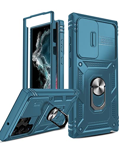 LeYi Kamera Schutz Hülle für Samsung Galaxy S23 Ultra 5G, Hybrid Ringhalterung Halter Schutzhülle Objektivschutz Outdoor Cover Sicher Robust Handyhülle Kratzfest Case Kamera-Objektiv Handy Hüllen Blau LeYi Kamera Schutz Hülle für Samsung Galaxy S23 Ultra 5G, Hybrid Ringhalterung Halter Schutzhülle Objektivschutz Outdoor Cover Sicher Robust Handyhülle Kratzfest Case Kamera-Objektiv Handy Hüllen Blau von LeYi