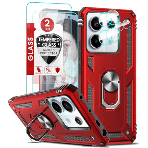 LeYi Kameraschutz Handyhülle für Xiaomi Redmi Note 13 Pro 5G Hülle mit 2 Glasfolie & 2 Camera Schutzglas, Kameraschutz Schutzhülle Outdoor Case Metallständer Stoßfest Note13 Pro 5 G Case Rot LeYi Kameraschutz Handyhülle für Xiaomi Redmi Note 13 Pro 5G Hülle mit 2 Glasfolie & 2 Camera Schutzglas, Kameraschutz Schutzhülle Outdoor Case Metallständer Stoßfest Note13 Pro 5 G Case Rot von LeYi