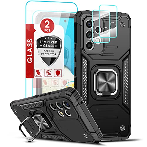 LeYi Rugged Armor für Samsung Galaxy A53 5G Hülle mit 2 Schutzglas & 2 Kamera Schutzfolie, Militärischer Handyhülle Stoßfest Kratzschutz Hybrid Schutzhülle Hardcase Case mit Metall Ständer Schwarz LeYi Rugged Armor für Samsung Galaxy A53 5G Hülle mit 2 Schutzglas & 2 Kamera Schutzfolie, Militärischer Handyhülle Stoßfest Kratzschutz Hybrid Schutzhülle Hardcase Case mit Metall Ständer Schwarz von LeYi