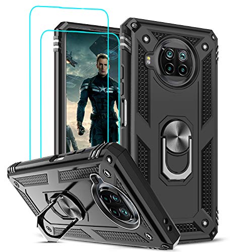 LeYi Schutzhülle für Xiaomi Mi 10T Lite 5G mit [2 Hartglas], Ring, militärische Halterung, doppellagig, verstärkt, Stoßdämpfung, Silikon, stoßfest, Rüstung, Schutzhülle für Xiaomi Mi 10T Lite 5G, von LeYi
