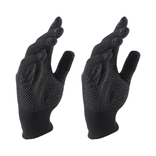 Leadigol Gaming-Fingerhandschuhe, Touchscreen-Handschuhe, hochempfindlich, Anti-Schweiß, atmungsaktiv, Touch-Fingerspiel-Handschuh für Handy (schwarz) von Leadigol