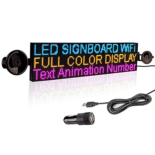 Leadleds P4 WiFi LED Schild Auto Scrolling Message Board, 52,1 x 12,7 cm RGB 7 farbe-Programmierbare LED-Anzeige Werbetafel Indoor Nutzung von Leadleds