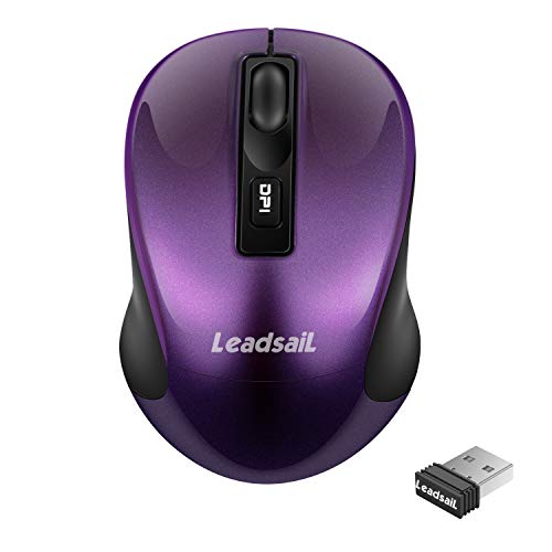 LeadsaiL Kabellose Maus für Laptop, schnurlose Computer-USB-Maus, geräuschlos, beidhändig und 1600 DPI mit 3 einstellbaren Stufen für Windows/HP/Lenovo von LeadsaiL