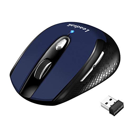 LeadsaiL Leise Kabellose Maus 2,4 GHz 1600 DPI Optical Tracking, 6 Tasten Optische Computermaus, PC Maus mit USB Nano Empfänger, Kompatibel mit PC, Mac, Laptop - Dunkelblau LeadsaiL Leise Kabellose Maus 2,4 GHz 1600 DPI Optical Tracking, 6 Tasten Optische Computermaus, PC Maus mit USB Nano Empfänger, Kompatibel mit PC, Mac, Laptop - Dunkelblau von LeadsaiL