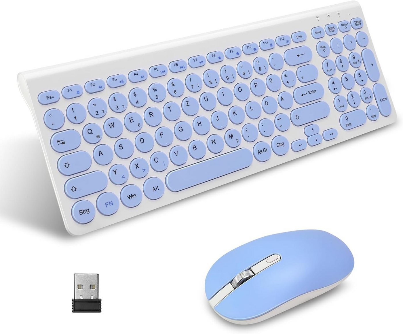 LeadsaiL Leise Tasten Tastatur- und Maus-Set, Kabelloses,Kompakte, langlebige Technologie für maximaleProduktivität von LeadsaiL