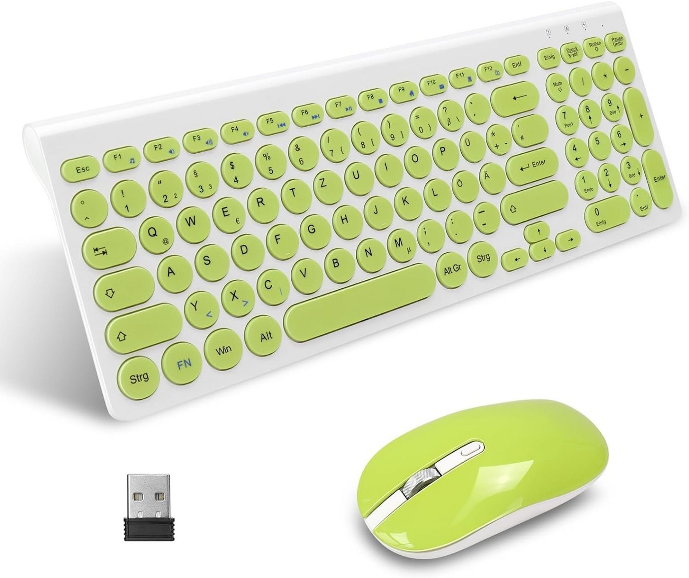 LeadsaiL Leise Tasten Tastatur- und Maus-Set, Kabelloses,Kompakte, langlebige Technologie für maximaleProduktivität von LeadsaiL