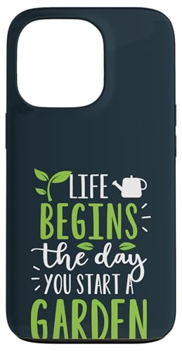 Das Leben beginnt der Tag Beginnt Ein Gartenpflanzengärtner Hülle für iPhone 13 Pro von Leaf & Love Apparel.USA