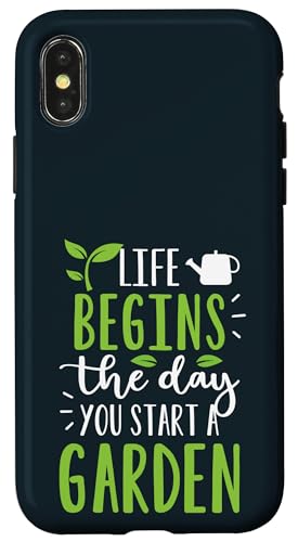 Das Leben beginnt der Tag Beginnt Ein Gartenpflanzengärtner Hülle für iPhone X/XS von Leaf & Love Apparel.USA