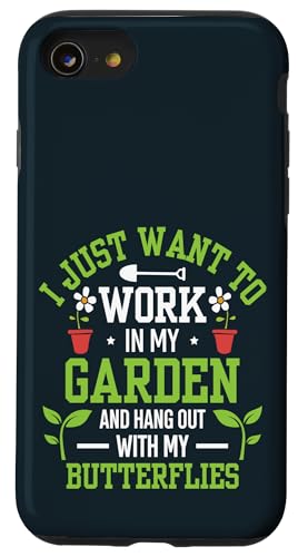 Lustiger Schmetterling Garten Gartenarbeit Pflanzenliebhaber Gärtner Frauen Hülle für iPhone SE (2020) / 7 / 8 von Leaf & Love Apparel.USA