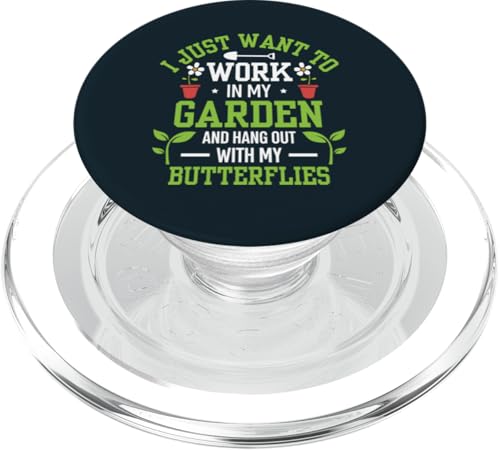 Lustiger Schmetterling Garten Gartenarbeit Pflanzenliebhaber Gärtner Frauen PopSockets PopGrip für MagSafe von Leaf & Love Apparel.USA