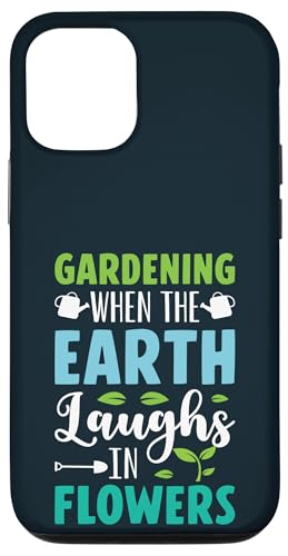 Süße Erde lacht in Blumen Gärtnerei, Pflanzenliebhaber, Gärtner Hülle für iPhone 12/12 Pro von Leaf & Love Apparel.USA