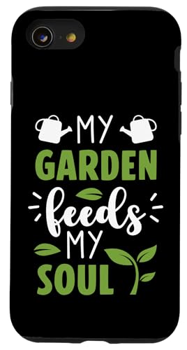 Süßer Gärtner, der „My Garden Feeds My Soul“, Gartenliebhaber Hülle für iPhone SE (2020) / 7 / 8 von Leaf & Love Apparel.USA