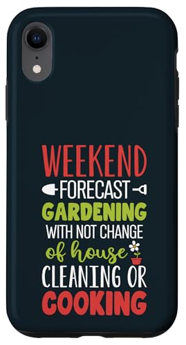 Wochenendvorhersage Reinigung Gartenarbeit Pflanzenliebhaber Gärtner Hülle für iPhone XR von Leaf & Love Apparel.USA