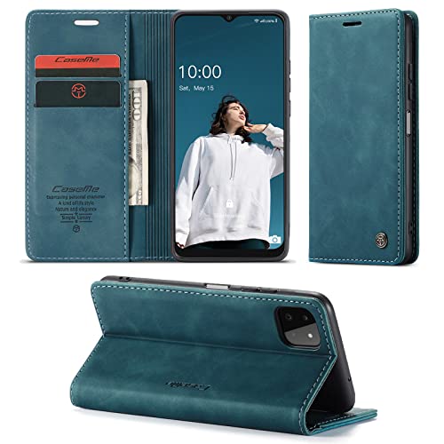 Leaisan Handyhülle für Samsung Galaxy A52S 5G Hülle, Samsung Galaxy A52 4G/5G Hülle Premium Leder Flip Klapphülle Brieftasche Kartenfach Standfunktion Magnetische Schutzhülle Tasche - Blau von Leaisan