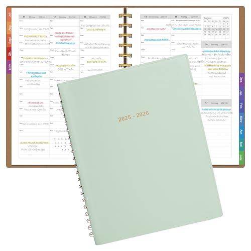 Leapig Terminplaner A4 2025/2026 Softcover mit Farbigem Randregister & Multifunktionalen Seiten – Juli 2025 bis Juni 2026 – 30 Minuten-Intervalle Wochenplaner 100 GSM Papier Leapig Terminplaner A4 2025/2026 Softcover mit Farbigem Randregister & Multifunktionalen Seiten – Juli 2025 bis Juni 2026 – 30 Minuten-Intervalle Wochenplaner 100 GSM Papier von Leapig