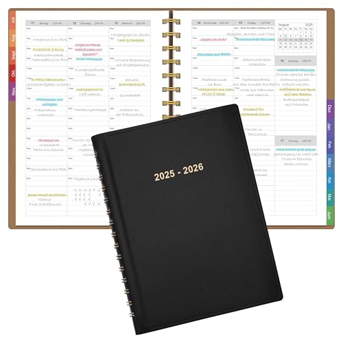 Leapig Terminplaner A5 2025/2026 Softcover mit Farbigem Randregister & Multifunktionalen Seiten – Juli 2025 bis Juni 2026 – 30 Minuten-Intervalle Wochenplaner 100 GSM Papier Leapig Terminplaner A5 2025/2026 Softcover mit Farbigem Randregister & Multifunktionalen Seiten – Juli 2025 bis Juni 2026 – 30 Minuten-Intervalle Wochenplaner 100 GSM Papier von Leapig