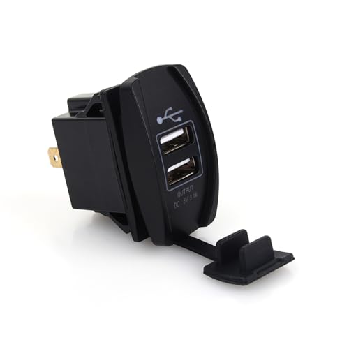 DC 12V-24V USB-Autoladegerät, LED-Dual-USB-Autoladegerät Blau Carling ARB Wippschalter 5V 3,1a Auto-Innenzubehör von Leapiture