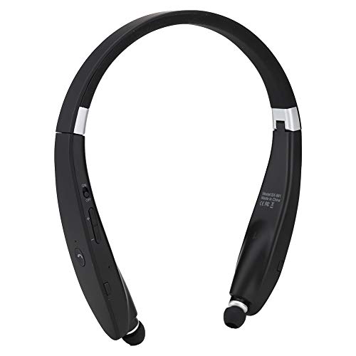 Kabelloser Kopfhörer SX-991, Faltbar, um Den Hals Hängend, Teleskop-Headset, Kabelloser Kopfhörer Mit Nackenbügel Für Sport-Tablet, Laptop, Desktop-Handy(Schwarz) von Leapiture