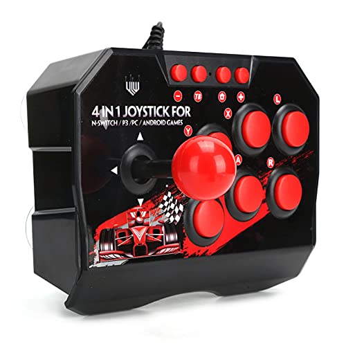 Arcade Fight Stick Kabelgebundener Arcade Joystick PC Street Fight Controller Arcade Spiele Zubehör für Switch/PC/PS3 von Leapiture