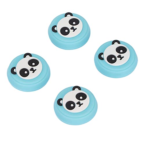 Leapiture Daumengriffkappe, 4 Stück Niedliche Panda-Themen-Mehrzweck-Daumenstick-Abdeckungen, Ersatz-Silikon-Daumengriff-Silikon-Controller-Joystick-Kappen Für PS5(Blau) von Leapiture
