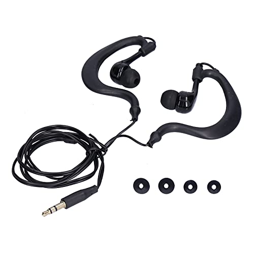 Leapiture Schwimm Kopfhörer, Ultraleichte IP68 wasserdichte Sport Kopfhörer 3,5mm Stecker Leitung Austauschbare Ohr Stöpsel Kopfhörer Für Schwimmen Laufen Surfen(Schwarz) von Leapiture