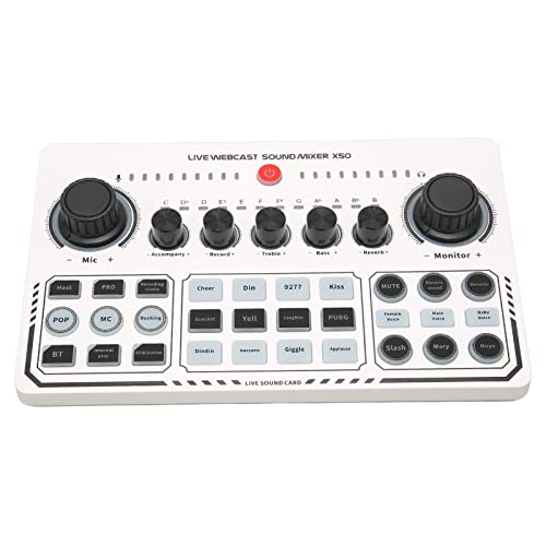 X50 Live-Soundkarte, Externe USB-Soundkarte, Mixer, Soundkarte Mit 12 Aufwärm-Soundeffekten, One-Touch-Stummschaltung Für Live-Übertragung von Leapiture