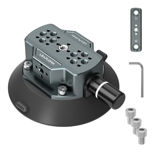 4.6„ Kamera-Saugnapf-Halterung mit NATO-Schiene, Aluminium-Autohalterung für Kugelkopf Magic Arm, Luftpumpe Vakuum-Saugnapf auf Auto/Fensterscheibe mit 1/4“ & 3/8“ Befestigungslöchern für Video-Aufnah 4.6„ Kamera-Saugnapf-Halterung mit NATO-Schiene, Aluminium-Autohalterung für Kugelkopf Magic Arm, Luftpumpe Vakuum-Saugnapf auf Auto/Fensterscheibe mit 1/4“ & 3/8“ Befestigungslöchern für Video-Aufnah von Leaplumin