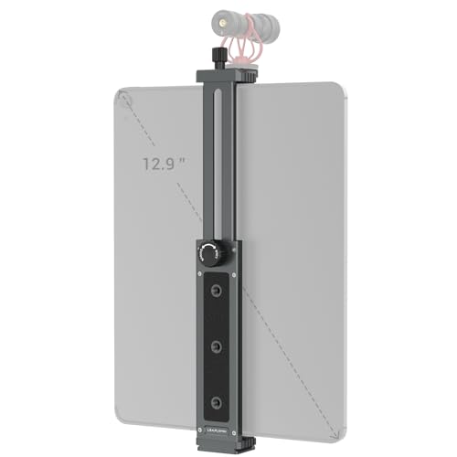 Leaplumin Stativhalterung für Ipad, Aluminium Tablet Stativ Halterung, Tablet Stativhalterung mit 1/4" Schraube, Kompatibel mit Ipad Pro 12.9/11-(6.5"-17.3") von Leaplumin