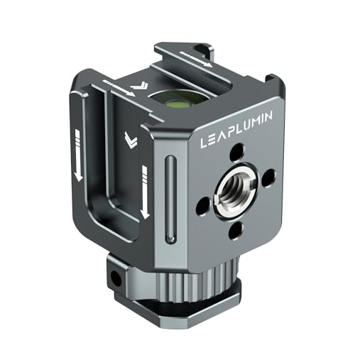 Leaplumin Triple Cold Shoe Mounts Adapter, 3/8''-Schraubenloch auf 1/4''-Schraubenloch, Aluminiumlegierung Hot Shoe Extension Bracke für DSLR-Kamera Blitzlicht, Monitor, Mikrofon-Grau Leaplumin Triple Cold Shoe Mounts Adapter, 3/8''-Schraubenloch auf 1/4''-Schraubenloch, Aluminiumlegierung Hot Shoe Extension Bracke für DSLR-Kamera Blitzlicht, Monitor, Mikrofon-Grau von Leaplumin