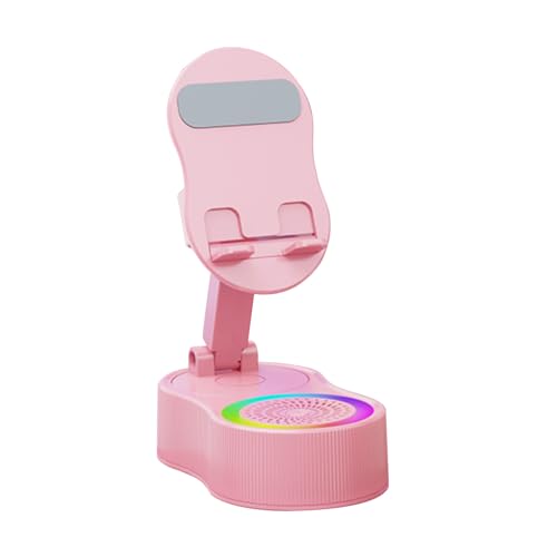 LearnLyrics Desktop Handyhalterung, Handyhalter, tragbare RGB-Basis mit integriertem Mikrofon für Theke, Tisch, Reisen, Auto und Flugzeug von LearnLyrics