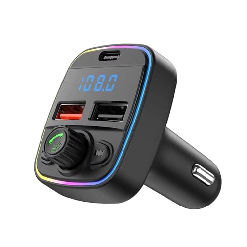 LearnLyrics Kabelloser Sender für das Auto, FM-Transmitter, Musikadapter für das Auto, FM-Radio, kabellos, Sender für Kfz-Ladegerät von LearnLyrics
