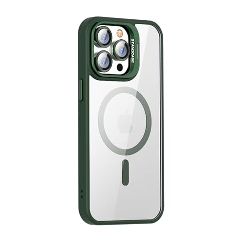 Kameraschutz für iPhone 12 Pro Max(6.7") Hülle [Kompatibel mit Magsafe] [Militärschutz Stoßfest] Hart Rückteil transparent 360 Grad Ständer Stoßfest Handyhülle iPhone 12 Pro Max(6.7")-Grün von Leather Armor