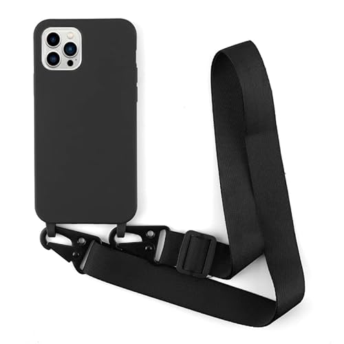 Leather Armor Handykette Hülle für iPhone 11 Pro(5.8) mit Band Halsband Lanyard (abnehmbar) Handyhülle,Handyhülle mit Verstellbarer Lanyard,Stoßfest Silikonhülle Handykette Handyhülle .-Schwarz von Leather Armor