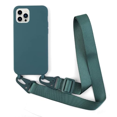 Leather Armor Handykette Hülle für iPhone 11 Pro Max(6.5) mit Band Halsband Lanyard (abnehmbar) Handyhülle,Handyhülle mit Verstellbarer Lanyard,Stoßfest Silikonhülle Handykette Handyhülle .-Grün von Leather Armor