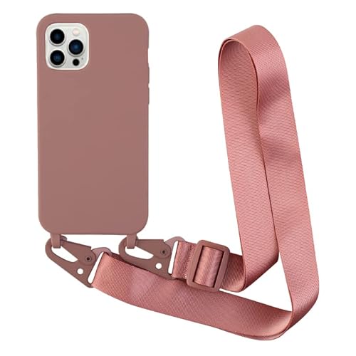 Leather Armor Handykette Hülle für iPhone 14 Pro Max(6.7) mit Band Halsband Lanyard (abnehmbar) Handyhülle,Handyhülle mit Verstellbarer Lanyard,Stoßfest Silikonhülle Handykette Handyhülle .-Rosa von Leather Armor