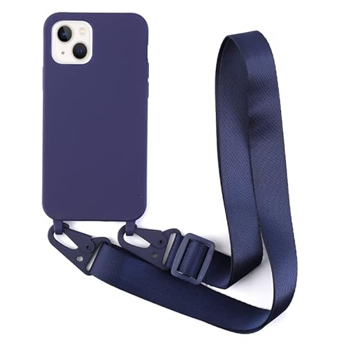 Leather Armor Handykette Hülle für iPhone 15 Max(6.7) mit Band Halsband Lanyard (abnehmbar) Handyhülle,Handyhülle mit Verstellbarer Lanyard,Stoßfest Silikonhülle Handykette Handyhülle .-Blau von Leather Armor