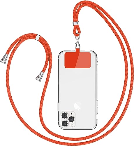 Leather Armor Universal Handykette geeignet für alle Smartphones, Kette zum Umhängen, Pad mit Kordel, Smartphonekette für Unterwegs, Handyband mit jeder Hülle kombinierbar -Orange Leather Armor Universal Handykette geeignet für alle Smartphones, Kette zum Umhängen, Pad mit Kordel, Smartphonekette für Unterwegs, Handyband mit jeder Hülle kombinierbar -Orange von Leather Armor