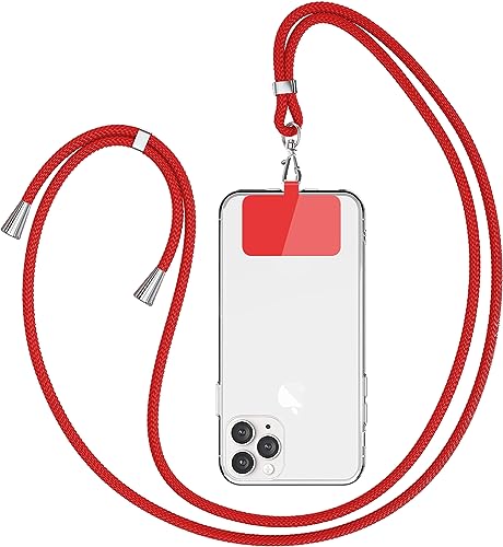 Leather Armor Universal Handykette geeignet für alle Smartphones, Kette zum Umhängen, Pad mit Kordel, Smartphonekette für Unterwegs, Handyband mit jeder Hülle kombinierbar -Rot Leather Armor Universal Handykette geeignet für alle Smartphones, Kette zum Umhängen, Pad mit Kordel, Smartphonekette für Unterwegs, Handyband mit jeder Hülle kombinierbar -Rot von Leather Armor