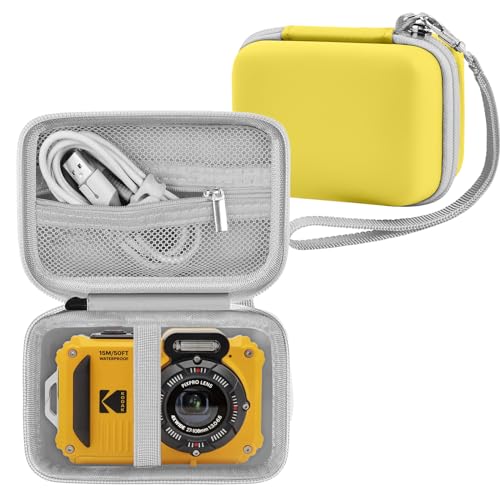 Leayjeen Kameratasche kompatibel mit Kodak PIXPRO WPZ2 robuste, wasserdichte Digitalkamera, Unterwasser 1080P Full HD Fotografie-Kameratasche, Gelb (nur Hülle) von Leayjeen