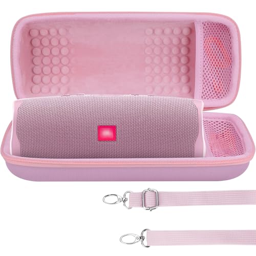 Lebakort Hart Reise Schutz Hülle Etui Tasche für JBL Charge 5 Charge 4 Bluetooth Wasserdichter Portabler Kabellos Lautsprecher (Rosa) von Lebakort