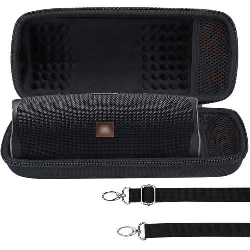 Lebakort Hart Reise Schutz Hülle Etui Tasche für JBL Charge 5 Charge 4 Bluetooth Wasserdichter Portabler Kabellos Lautsprecher (Schwarz) von Lebakort