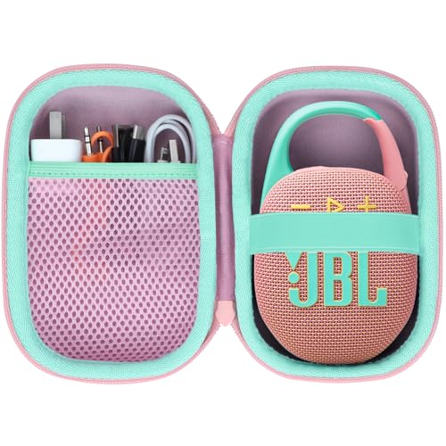 Lebakort Hart Reise Schutz Hülle Etui Tasche für JBL Clip 5 /JBL Clip 4 / JBL Clip 4 Eco Tragbare wasserdichte Bluetooth Lautsprecher (Rosa) von Lebakort