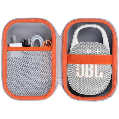 Lebakort Hart Reise Schutz Hülle Etui Tasche für JBL Clip 5 /JBL Clip 4 / JBL Clip 4 Eco Tragbare wasserdichte Bluetooth Lautsprecher (Weiß) von Lebakort
