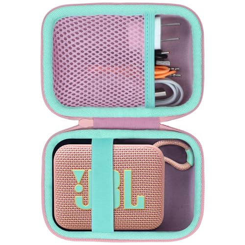 Lebakort Hart Reise Schutz Hülle Etui Tasche für JBL Go 4 / JBL GO 3 Tragbaren Bluetooth-Lautsprecher (Rosa) von Lebakort