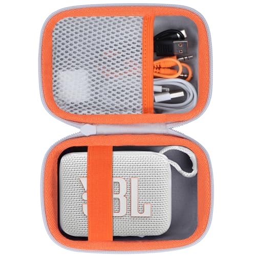 Lebakort Hart Reise Schutz Hülle Etui Tasche für JBL Go 4 / JBL GO 3 Tragbaren Bluetooth-Lautsprecher (Weiß) von Lebakort